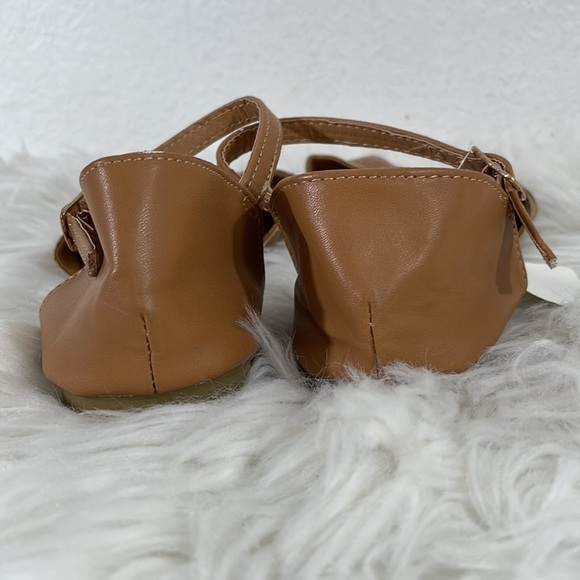 SR2 Huarache Flat Peep Toe Sandals Ankle Strap Brown Size 8 - Picture 8 of 11